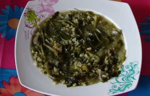 Spinach rice with stamnagathi